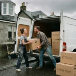 Self storage in Perth during home renovation, household items being loaded into a van for temporary storage while building work is underway